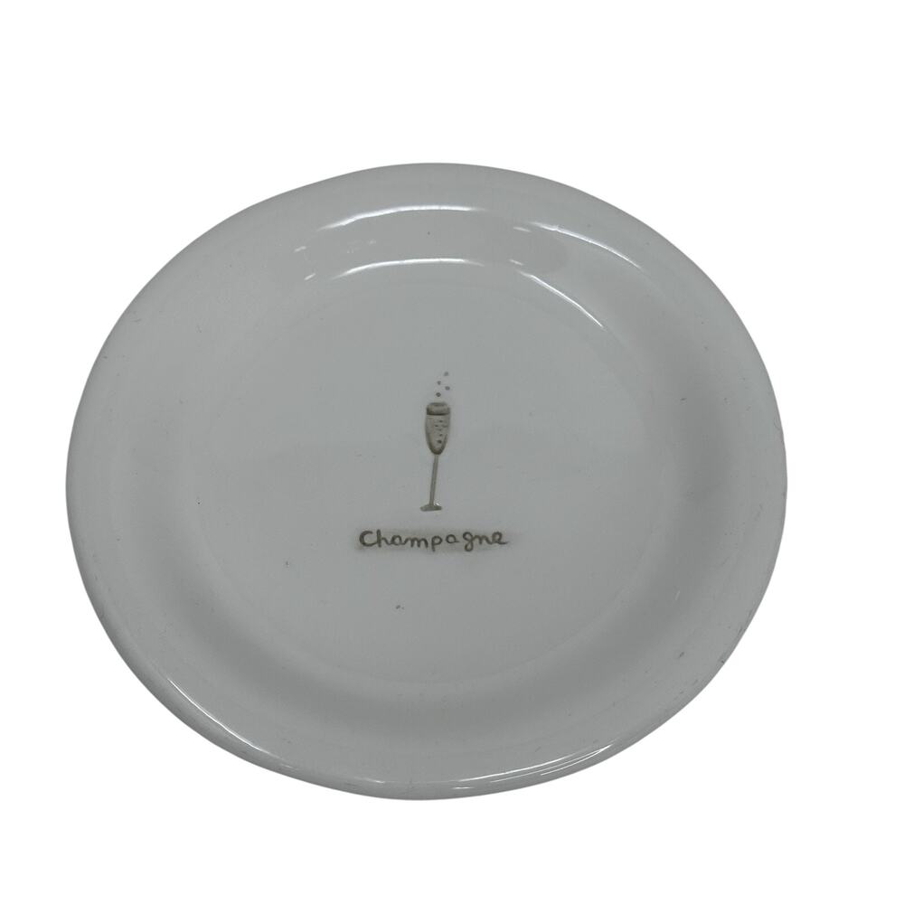 WILLIAMS SONOMA WINE SERIES CHAMPAGNE CANAPÉ/APPETIZER PLATE 6 1/4”D